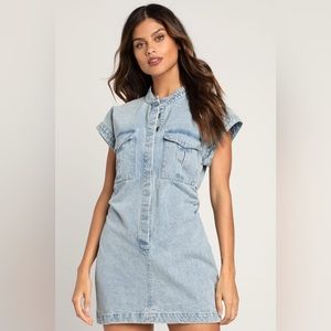 Denim mini dress, M
